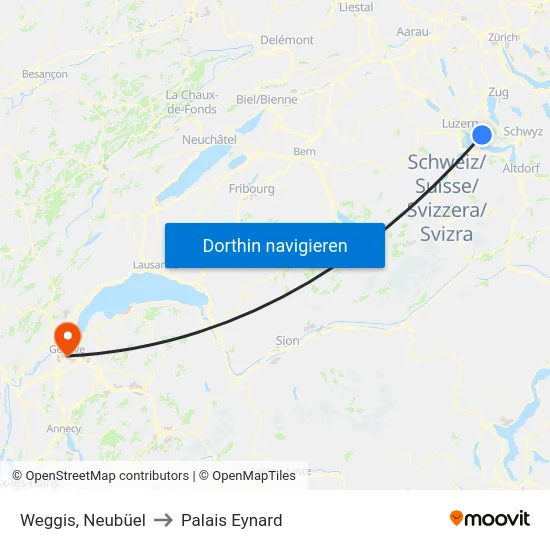 Weggis, Neubüel to Palais Eynard map