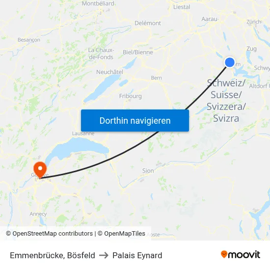 Emmenbrücke, Bösfeld to Palais Eynard map