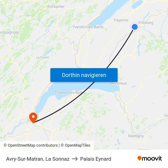 Avry-Sur-Matran, La Sonnaz to Palais Eynard map