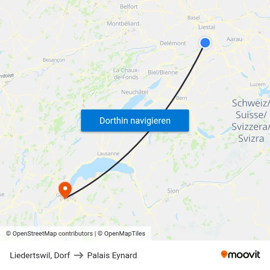 Liedertswil, Dorf to Palais Eynard map