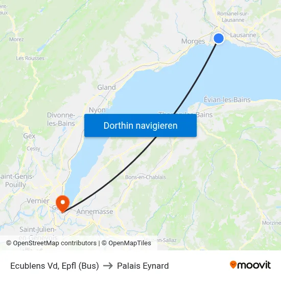 Ecublens Vd, Epfl (Bus) to Palais Eynard map