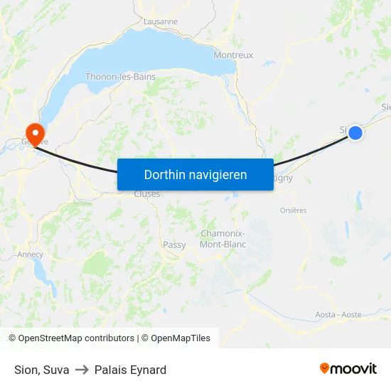 Sion, Suva to Palais Eynard map