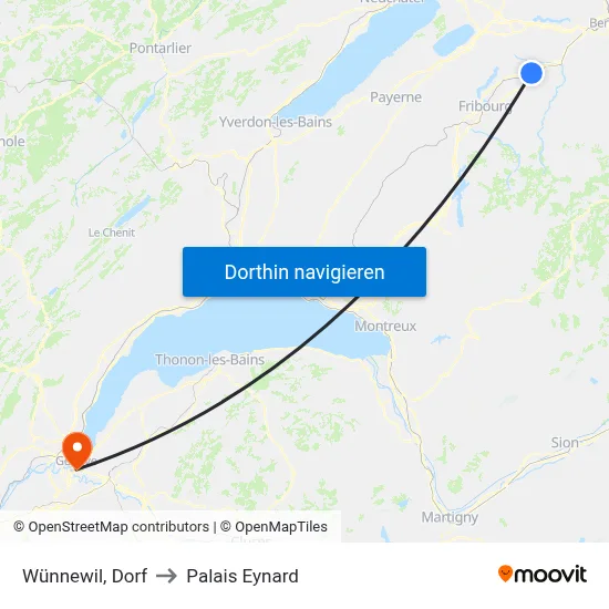 Wünnewil, Dorf to Palais Eynard map