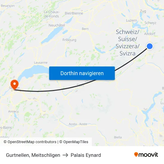 Gurtnellen, Meitschligen to Palais Eynard map