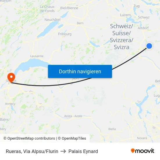 Rueras, Via Alpsu/Flurin to Palais Eynard map