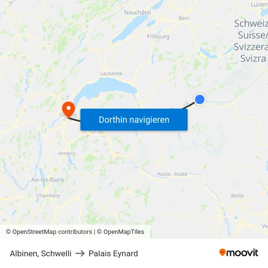 Albinen, Schwelli to Palais Eynard map