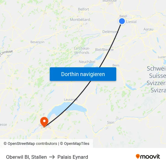 Oberwil Bl, Stallen to Palais Eynard map
