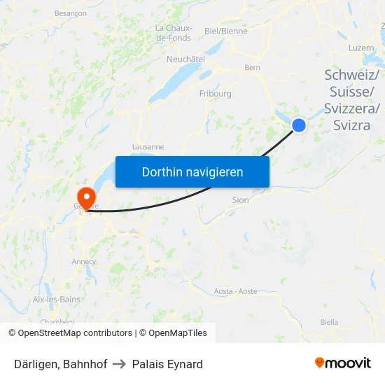 Därligen, Bahnhof to Palais Eynard map