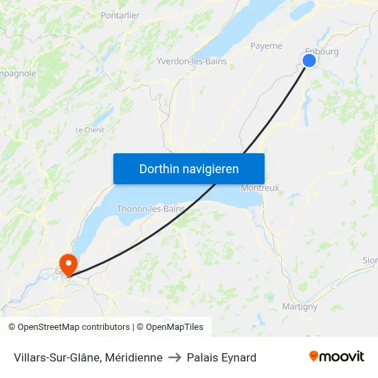 Villars-Sur-Glâne, Méridienne to Palais Eynard map