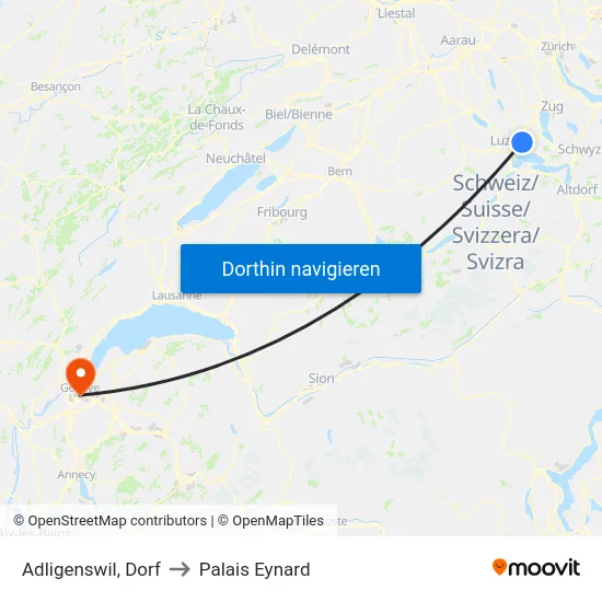 Adligenswil, Dorf to Palais Eynard map