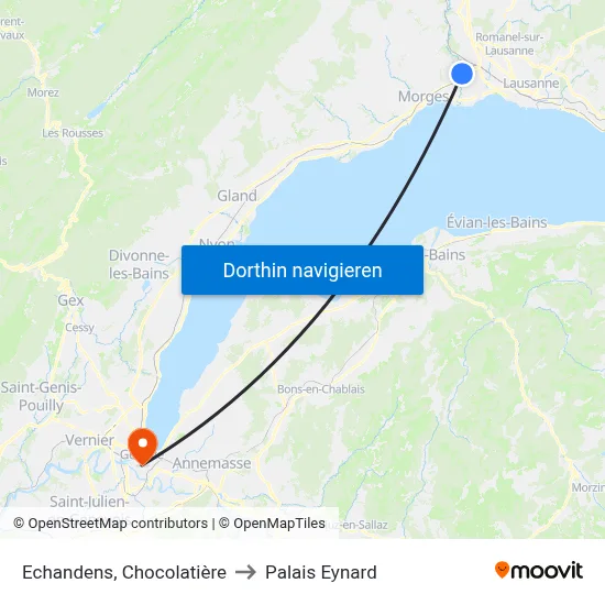 Echandens, Chocolatière to Palais Eynard map