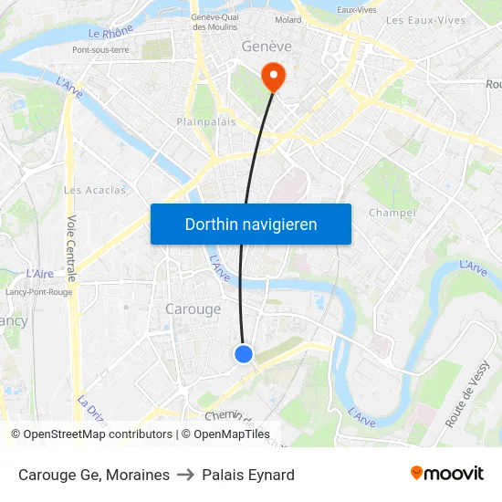 Carouge Ge, Moraines to Palais Eynard map