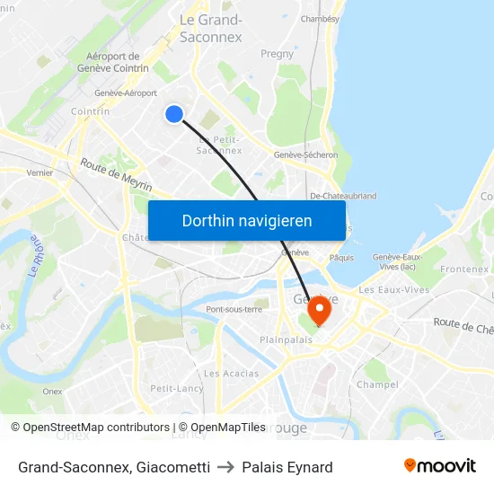 Grand-Saconnex, Giacometti to Palais Eynard map