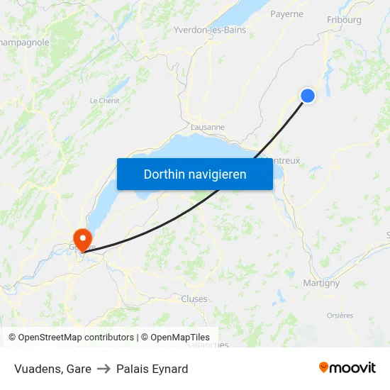 Vuadens, Gare to Palais Eynard map
