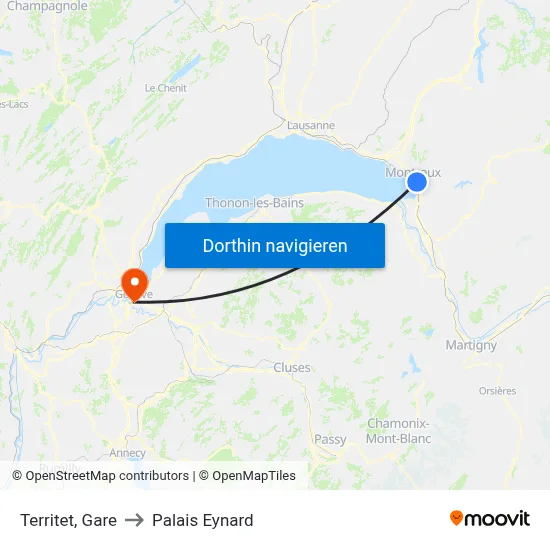 Territet, Gare to Palais Eynard map