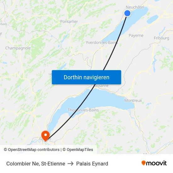 Colombier Ne, St-Etienne to Palais Eynard map