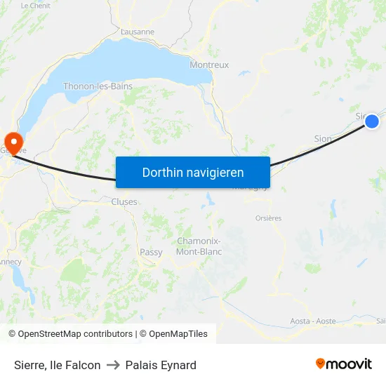 Sierre, Ile Falcon to Palais Eynard map