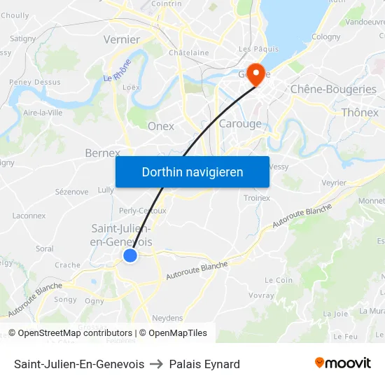 Saint-Julien-En-Genevois to Palais Eynard map