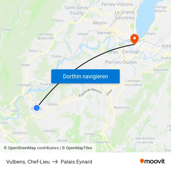 Vulbens, Chef-Lieu to Palais Eynard map