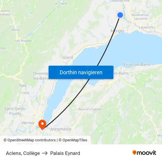 Aclens, Collège to Palais Eynard map