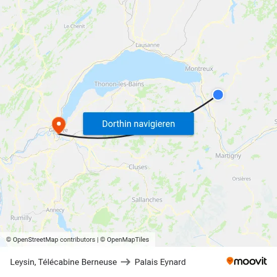 Leysin, Télécabine Berneuse to Palais Eynard map