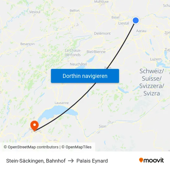 Stein-Säckingen, Bahnhof to Palais Eynard map