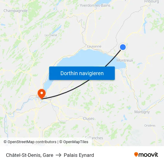 Châtel-St-Denis, Gare to Palais Eynard map
