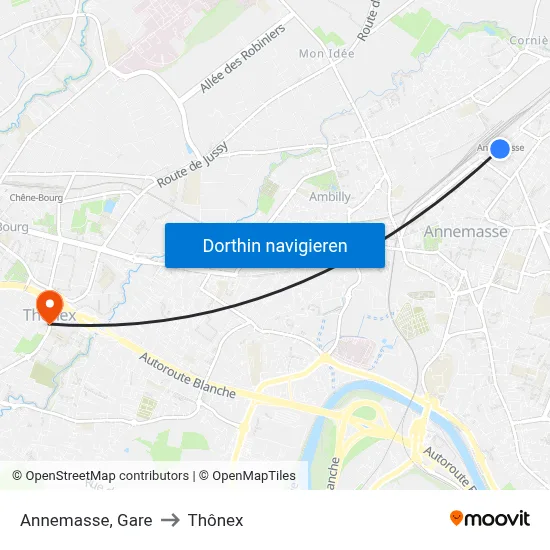Annemasse, Gare to Thônex map