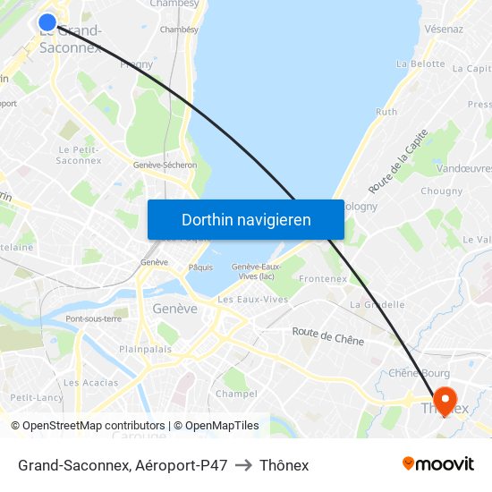 Grand-Saconnex, Aéroport-P47 to Thônex map