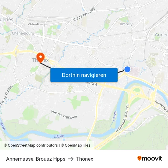 Annemasse, Brouaz Hpps to Thônex map