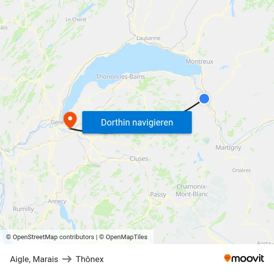 Aigle, Marais to Thônex map