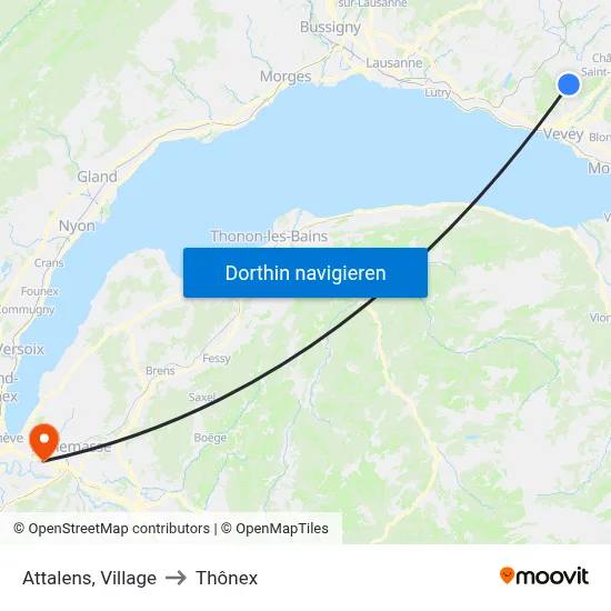 Attalens, Village to Thônex map