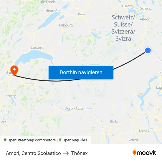 Ambrì, Centro Scolastico to Thônex map