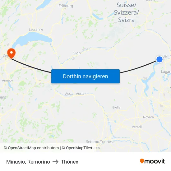 Minusio, Remorino to Thônex map