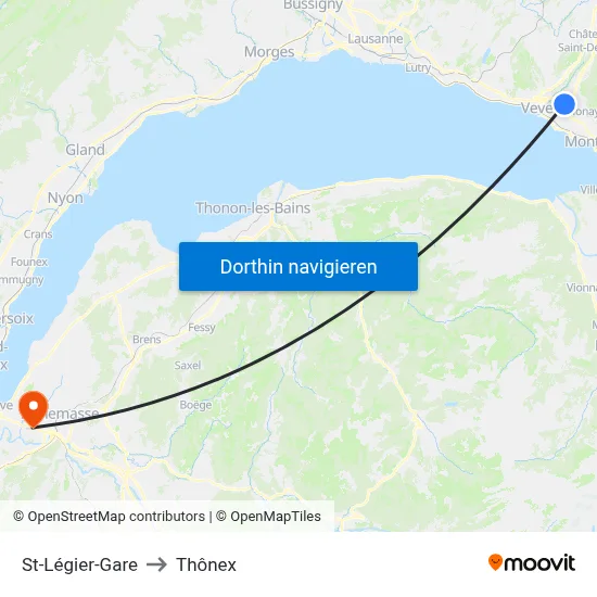 St-Légier-Gare to Thônex map