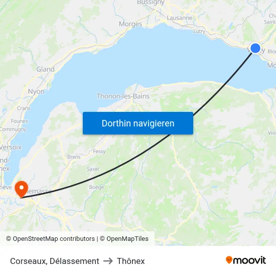 Corseaux, Délassement to Thônex map