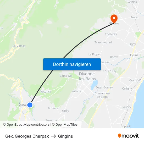Gex, Georges Charpak to Gingins map