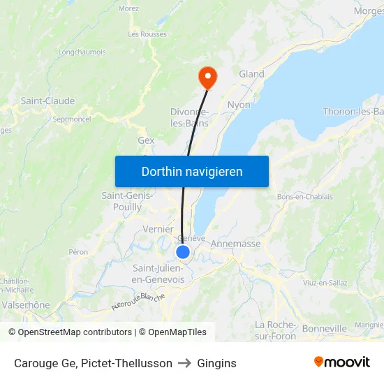 Carouge Ge, Pictet-Thellusson to Gingins map
