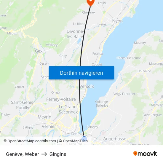 Genève, Weber to Gingins map