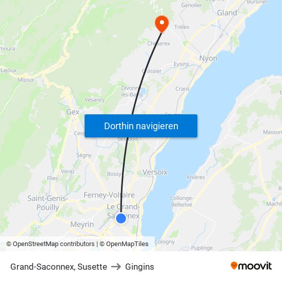 Grand-Saconnex, Susette to Gingins map