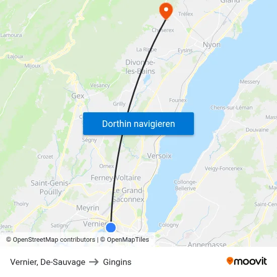 Vernier, De-Sauvage to Gingins map