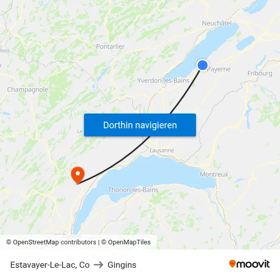 Estavayer-Le-Lac, Co to Gingins map