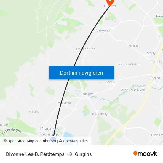 Divonne-Les-B, Perdtemps to Gingins map