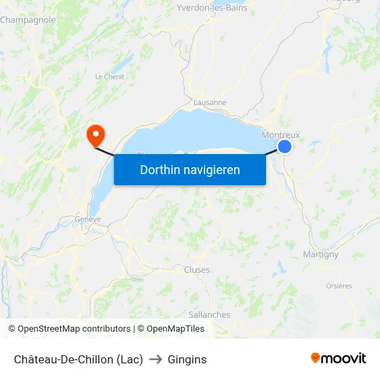Château-De-Chillon (Lac) to Gingins map