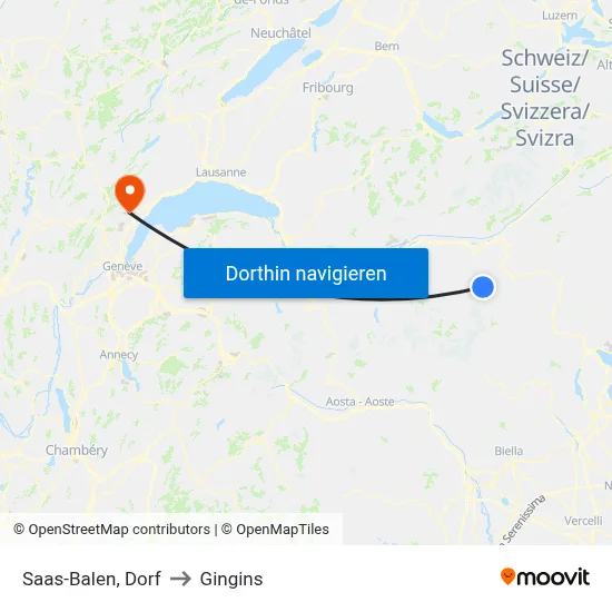 Saas-Balen, Dorf to Gingins map