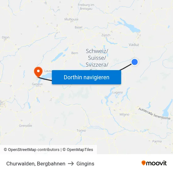 Churwalden, Bergbahnen to Gingins map