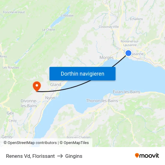 Renens Vd, Florissant to Gingins map