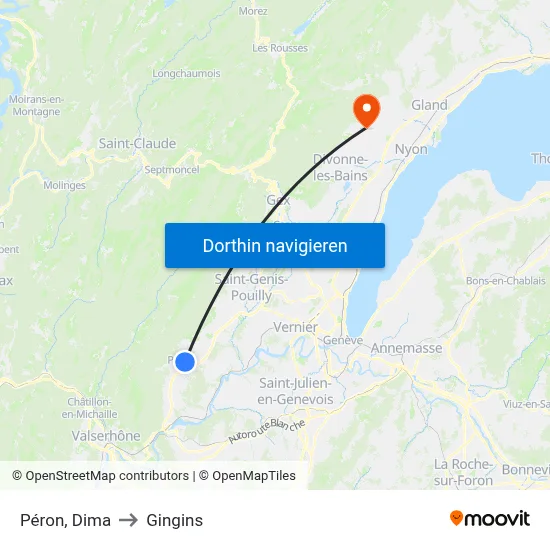 Péron, Dima to Gingins map