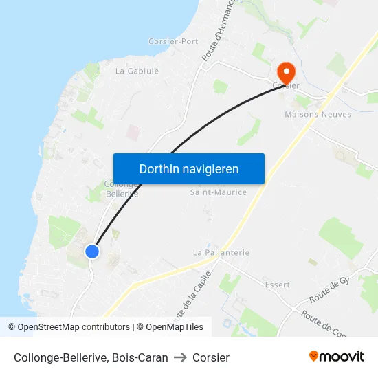 Collonge-Bellerive, Bois-Caran to Corsier map