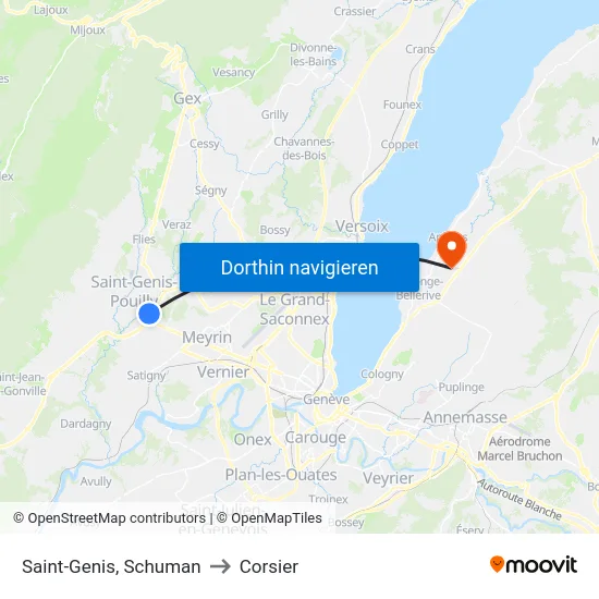 Saint-Genis, Schuman to Corsier map